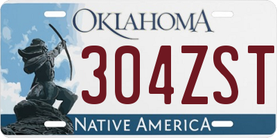 OK license plate 304ZST
