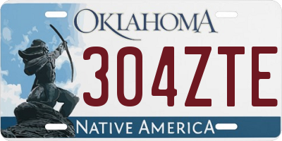 OK license plate 304ZTE