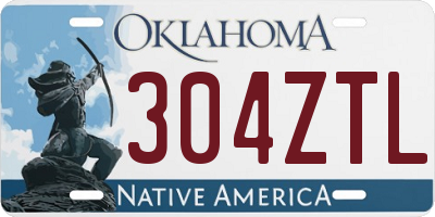OK license plate 304ZTL