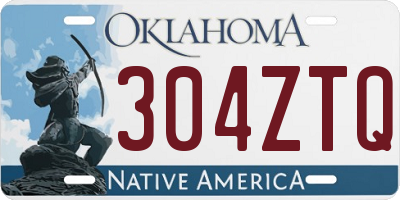 OK license plate 304ZTQ