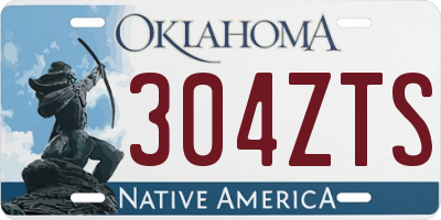 OK license plate 304ZTS