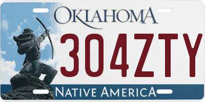 OK license plate 304ZTY