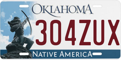 OK license plate 304ZUX