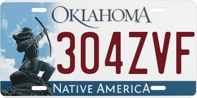 OK license plate 304ZVF