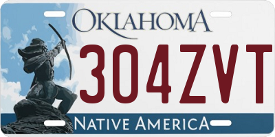 OK license plate 304ZVT