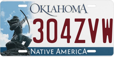 OK license plate 304ZVW