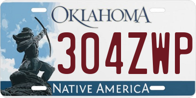 OK license plate 304ZWP