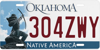 OK license plate 304ZWY