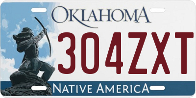 OK license plate 304ZXT