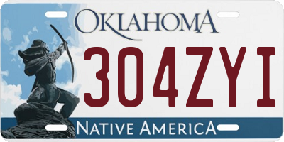 OK license plate 304ZYI