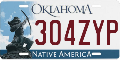 OK license plate 304ZYP