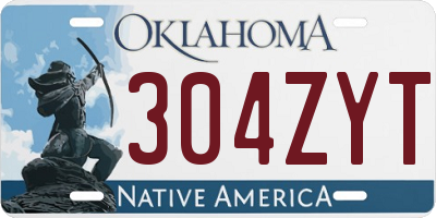 OK license plate 304ZYT