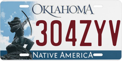 OK license plate 304ZYV