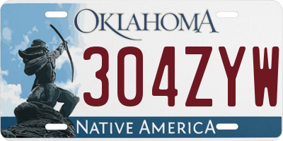 OK license plate 304ZYW