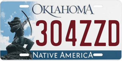 OK license plate 304ZZD