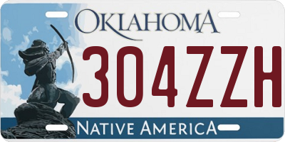 OK license plate 304ZZH