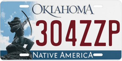 OK license plate 304ZZP