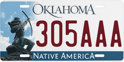 OK license plate 305AAA