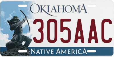 OK license plate 305AAC