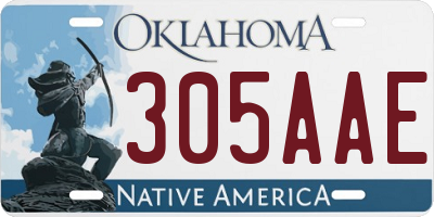 OK license plate 305AAE