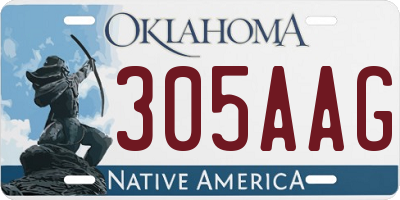 OK license plate 305AAG