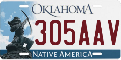 OK license plate 305AAV