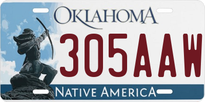 OK license plate 305AAW