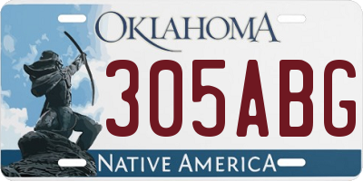 OK license plate 305ABG