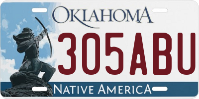 OK license plate 305ABU