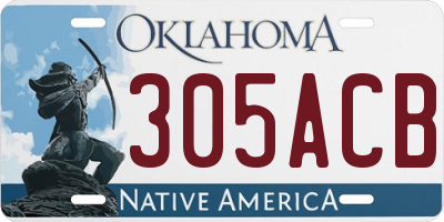 OK license plate 305ACB