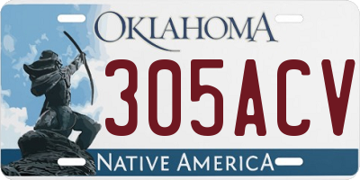OK license plate 305ACV