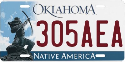 OK license plate 305AEA
