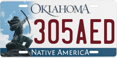 OK license plate 305AED