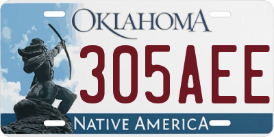 OK license plate 305AEE