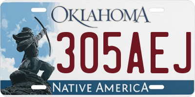 OK license plate 305AEJ