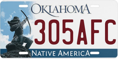 OK license plate 305AFC
