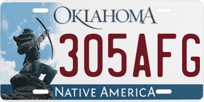 OK license plate 305AFG
