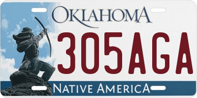 OK license plate 305AGA