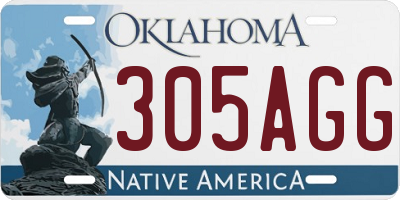 OK license plate 305AGG