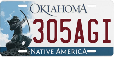OK license plate 305AGI