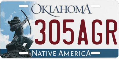 OK license plate 305AGR