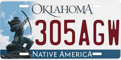 OK license plate 305AGW