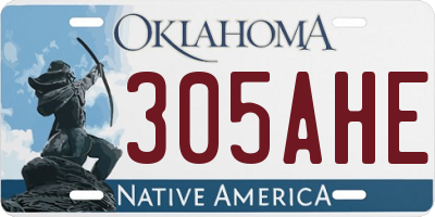 OK license plate 305AHE