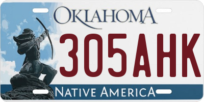 OK license plate 305AHK