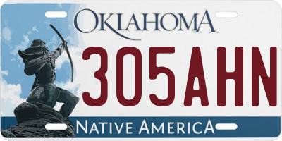 OK license plate 305AHN