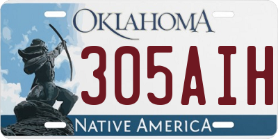 OK license plate 305AIH