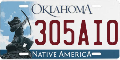 OK license plate 305AIO