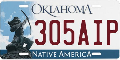 OK license plate 305AIP