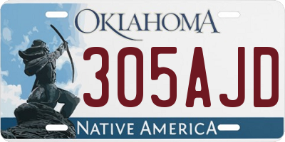 OK license plate 305AJD