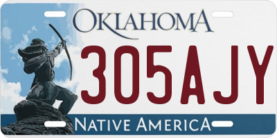OK license plate 305AJY